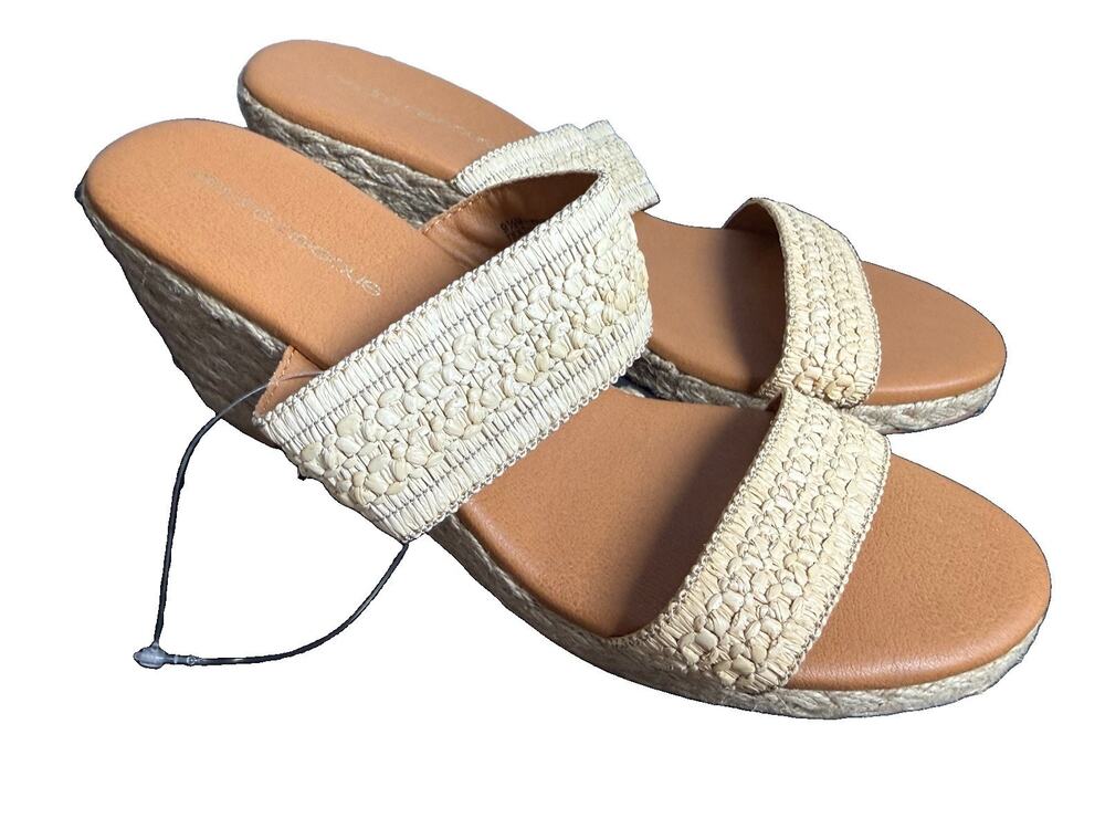 André Assous Nitra Woven Raffia Wedge Women’s Size 9.5M MRSP $150